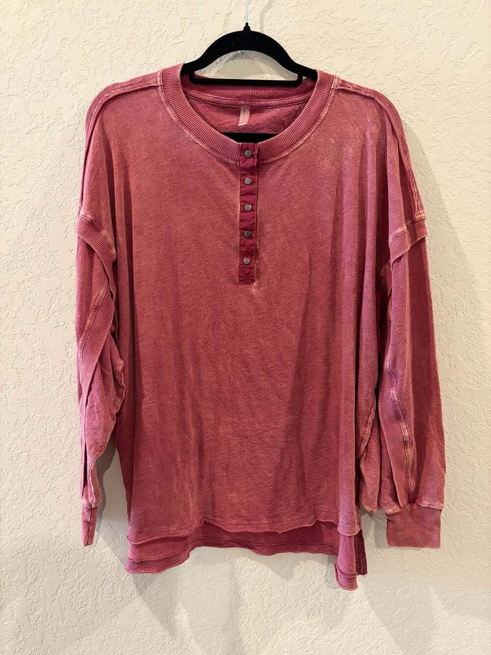Free People We The Free Fall For You Oversized Henley Long Sleeve Top Men’s